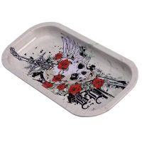 Metall Mischbrett Black Leaf Skull & Roses 