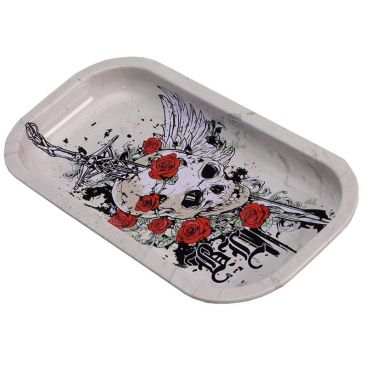 Metall Mischbrett Black Leaf Skull & Roses Metall Mischbrett Black Leaf Skull & Roses