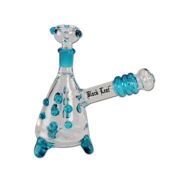 Mini Bong Black Leaf sur Pied Bleu 15cm Mini Bong Black Leaf sur Pied Bleu 15cm